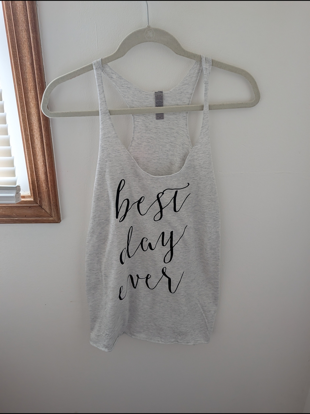 Women's 'Best Day Ever' Light Heather Gray Racerback Tank Top